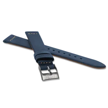 Řemínek na hodinky LAVVU Modrý zúžený řemínek RETRO z luxusní kuže Top Grain - 20 LSVUL20