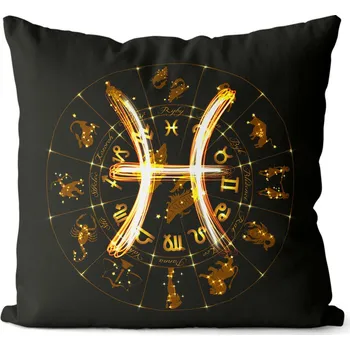 Dekorativní polštářek Polštář 40 x 40 cm - Symbol znamení Ryby (21.2. - 20.3.)