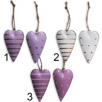 Srdce závěs plech 2ks/4cm mix