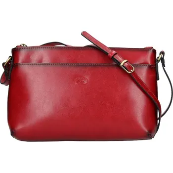 Kabelka Kožená dámská crosbody kabelka Katana Ednna - tmavě červená