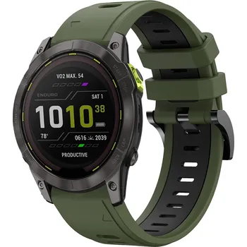 Příslušenství k chytrým hodinkám Gumový řemínek TVC Bi-Color pro Garmin Enduro 2 26 mm Barva: Zelená