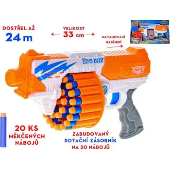 Dětská zbraň M.T. Pistole 33 cm se zásobníkem pěnových nábojů 20ks