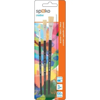 Výtvárné potřeby Sada školních štětců Spoko S0335, přírodní vlas a štětini, 3ks