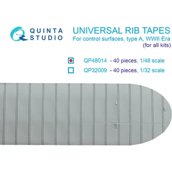 Plastikový model Quinta studio 1/48 Universal rib tapes, type A. WWII Era