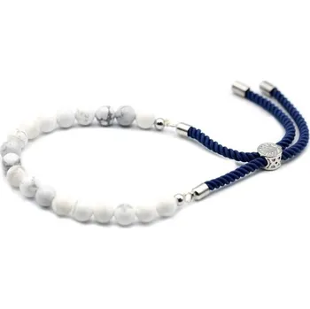 Šperk AWM, Ltd, S3 8AL Postříbřený náramek 925 s drahými kameny - Bílý Howlit