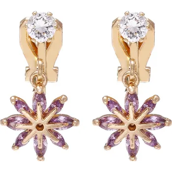 Náušnice B-TOP Náušnice klipsy KVĚT - zlatá