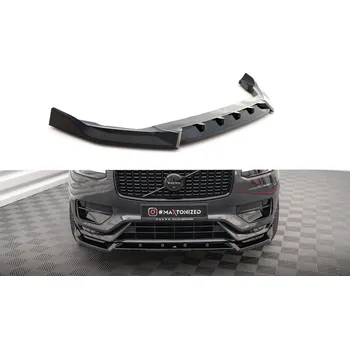 Nárazník Spojler pod nárazník lipa V.2 Volvo XC90 R-Design Mk2 Facelift černý lesklý plast