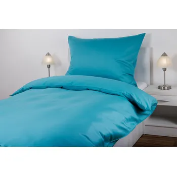 Povlečení JAN peří Povlečení z bavlněného saténu - petrolejové - Povlečení z bavlněného saténu - petrolejové - souprava povlečení 70x90 + 140x200