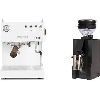 Kávovar Ascaso Steel DUO PID, White&Wood + Eureka Mignon Zero, BL black