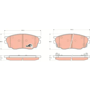 Brzdová destička Sada brzdových destiček, kotoučová brzda TRW GDB3309