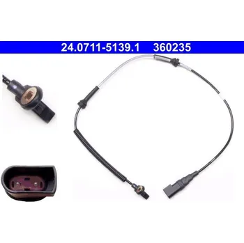 Přislušenství brzdového systému Snímač, počet otáček kol ATE 24.0711-5139.1