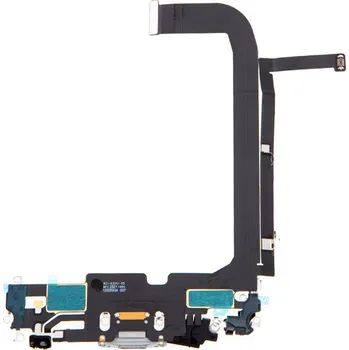 Napájecí a datový konektor s flex kabelem + mikrofony pro Apple iPhone 13 Pro Max - stříbrný - kvalita A+