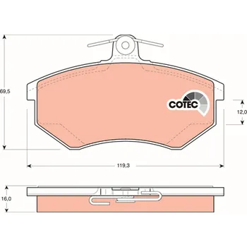 Brzdová destička Sada brzdových destiček, kotoučová brzda TRW GDB1048