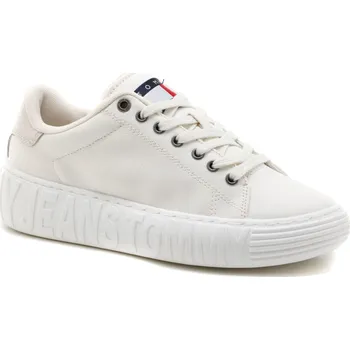 Dámské tenisky TOMMY HILFIGER DÁMSKÉ TENISKY TOMMY JEANS NEW CUPSOLE CNVAS LC ECRU EN0EN02171 YBL Velikost: 37