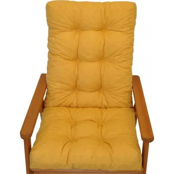 Podsedák Axin Trading s.r.o. Polstr na zahradní křeslo s mašlí - látka žlutý melír