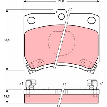 Brzdová destička Sada brzdových destiček, kotoučová brzda TRW GDB773