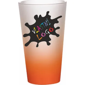 ON-DESIGN Velká matná latte sklenice s vlastním potiskem Barva: oranžová