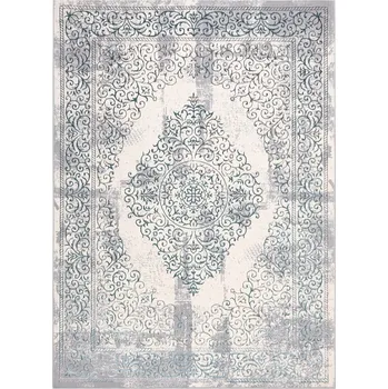 Koberec Dywany Łuszczów Kusový koberec Core W7161 Vintage rosette blue/cream and grey Rozměry koberců: 80x150