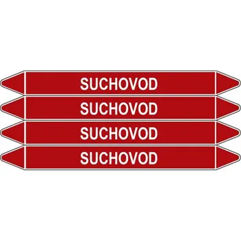 samolepka Značení potrubí, suchovod,4 ks, 250 × 26 mm