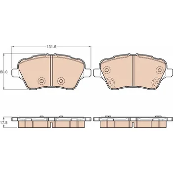 Brzdová destička Sada brzdových destiček, kotoučová brzda TRW GDB1959