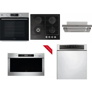 Set domácích spotřebičů WHIRLPOOL OMSK58HU1SX + WHIRLPOOL GOFL 629/NB + WHIRLPOOL AKR 5390/1 IX + WHIRLPOOL AMW 423/IX + WHIRLPOOL WBC 3C34 PF X