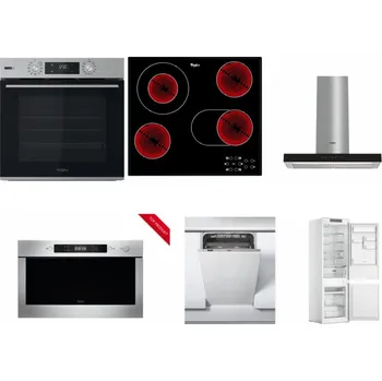 Set domácích spotřebičů WHIRLPOOL OMSK58HU1SX + WHIRLPOOL AKT 8190/BA + WHIRLPOOL WHBS 62F LT K + WHIRLPOOL AMW 423/IX + WHIRLPOOL WSIC 3M27 C + WHIRLPOOL WHC18 T311