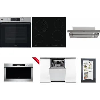 Set domácích spotřebičů WHIRLPOOL OMSK58HU1SX + WHIRLPOOL AKT 8900 BA + WHIRLPOOL AKR 5390/1 IX + WHIRLPOOL AMW 423/IX + WHIRLPOOL WSIO 3O34 PFE X + WHIRLPOOL ART 65031