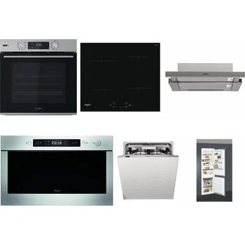 Set domácích spotřebičů WHIRLPOOL OMSK58HU1SX + WHIRLPOOL WS Q2760 BF + WHIRLPOOL AKR 5390/1 IX + WHIRLPOOL AMW 439 IX + WHIRLPOOL WIO 3T133 PLE + WHIRLPOOL ART 66112