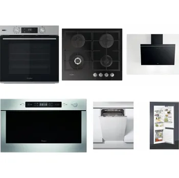 Set domácích spotřebičů WHIRLPOOL OMSK58HU1SX + WHIRLPOOL GOFL 629/NB + WHIRLPOOL AKR 62F LT K + WHIRLPOOL AMW 439 IX + WHIRLPOOL WSIC 3M27 C + WHIRLPOOL ART 65031