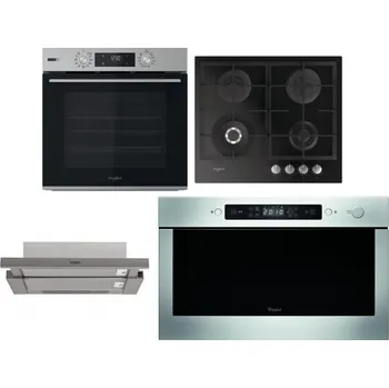 Set domácích spotřebičů WHIRLPOOL OMSK58HU1SX + WHIRLPOOL GOFL 629/NB + WHIRLPOOL AKR 5390/1 IX + WHIRLPOOL AMW 439 IX