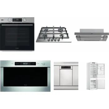 Set domácích spotřebičů WHIRLPOOL OMSK58HU1SX + WHIRLPOOL TKRL 661 IX EU + WHIRLPOOL AKR 749/1 IX + WHIRLPOOL AMW 439 IX + WHIRLPOOL WSBO 3O34 PF X + WHIRLPOOL WHC18 T311