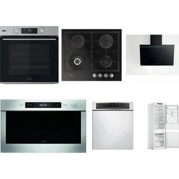Set domácích spotřebičů WHIRLPOOL OMSK58HU1SX + WHIRLPOOL GOFL 629/NB + WHIRLPOOL AKR 62F LT K + WHIRLPOOL AMW 439 IX + WHIRLPOOL WBC 3C34 PF X + WHIRLPOOL WHC18 T311