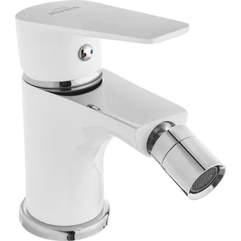 Vodovodní baterie Invena Dokos, bidetová baterie, bílá lesklá-chromová, BB-19-002-V