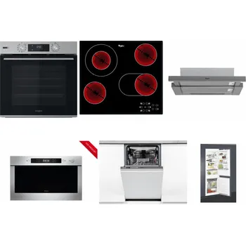 Set domácích spotřebičů WHIRLPOOL OMSK58HU1SX + WHIRLPOOL AKT 8190/BA + WHIRLPOOL AKR 749/1 IX + WHIRLPOOL AMW 423/IX + WHIRLPOOL WSIO 3O34 PFE X + WHIRLPOOL ART 65031