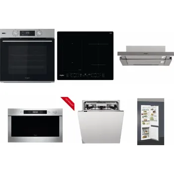 Set domácích spotřebičů WHIRLPOOL OMSK58HU1SX + WHIRLPOOL WL B8160 NE + WHIRLPOOL AKR 5390/1 IX + WHIRLPOOL AMW 423/IX + WHIRLPOOL WIO 3T133 PLE + WHIRLPOOL ART 66112