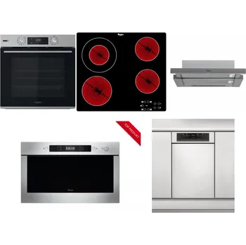 Set domácích spotřebičů WHIRLPOOL OMSK58HU1SX + WHIRLPOOL AKT 8130/NE + WHIRLPOOL AKR 749/1 IX + WHIRLPOOL AMW 423/IX + WHIRLPOOL WSBO 3O34 PF X