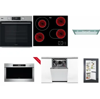 Set domácích spotřebičů WHIRLPOOL OMSK58HU1SX + WHIRLPOOL AKT 8190/BA + WHIRLPOOL AKR 650/1 IX + WHIRLPOOL AMW 423/IX + WHIRLPOOL WSIO 3O34 PFE X + WHIRLPOOL ART 65031