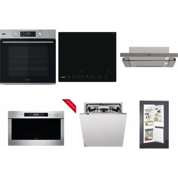 Set domácích spotřebičů WHIRLPOOL OMSK58HU1SX + WHIRLPOOL WL S7260 NE + WHIRLPOOL AKR 5390/1 IX + WHIRLPOOL AMW 423/IX + WHIRLPOOL WIO 3T133 PLE + WHIRLPOOL ART 65031
