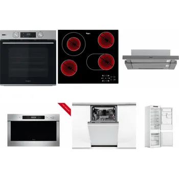 Set domácích spotřebičů WHIRLPOOL OMSK58HU1SX + WHIRLPOOL AKT 8190/BA + WHIRLPOOL AKR 749/1 IX + WHIRLPOOL AMW 423/IX + WHIRLPOOL WSIO 3O34 PFE X + WHIRLPOOL WHC18 T311