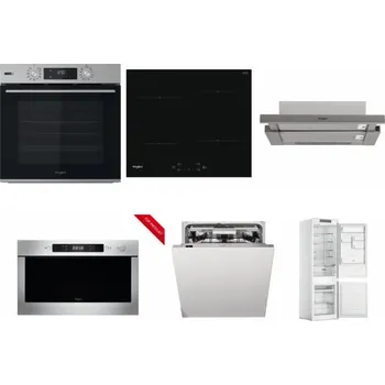 Set domácích spotřebičů WHIRLPOOL OMSK58HU1SX + WHIRLPOOL WS Q2760 BF + WHIRLPOOL AKR 5390/1 IX + WHIRLPOOL AMW 423/IX + WHIRLPOOL WIO 3T133 PLE + WHIRLPOOL WHC18 T311
