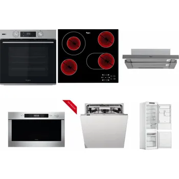 Set domácích spotřebičů WHIRLPOOL OMSK58HU1SX + WHIRLPOOL AKT 8190/BA + WHIRLPOOL AKR 749/1 IX + WHIRLPOOL AMW 423/IX + WHIRLPOOL WIO 3T133 PLE + WHIRLPOOL WHC18 T311
