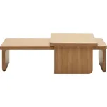 Set dvou dubových konferenčních stolků Kave Home Oaq 89x62/140x75 cm