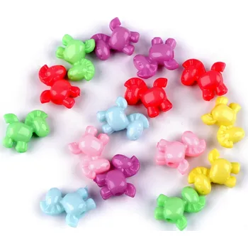 Dětské navlékací korálky Plastové korálky koník - barevný mix (12ks)