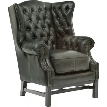Křeslo Masivní křeslo z pravé kůže Chesterfield III