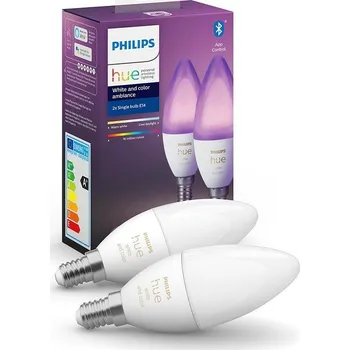 Žárovka Chytrá žárovka Philips Hue Bluetooth, 6W, E14, White and Color Ambiance, 2ks