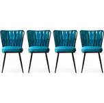 ASIR Sada jídelních židlí 158 černá modrá