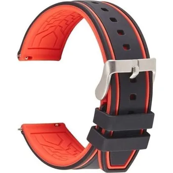 Příslušenství k chytrým hodinkám eses Silikonový řemínek dvoubarevný proužek - Černo červený, 20 mm