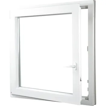 Okno ALUPLAST Plastové okno jednokřídlo bílé 55x55 Otvírání: Levé, Zasklení: Dvojsklo Ug= 1,1