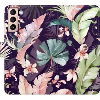 Pouzdro na mobilní telefon Flip pouzdro iSaprio - Samsung Galaxy S21 - Flower Pattern 08 - kapsičky na karty (Knížkový flip kryt, obal, pouzdro iSaprio na mobil Samsung Galaxy S21 - Flower Pattern 08 - 360° ochrana telefonu, přihrádka na karty a hotovost, funkce stojánku, pevná TPU