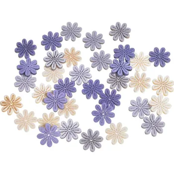 Dřevěné květy - fialová/přírodní Barva: Přírodní